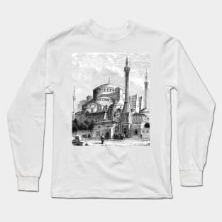 Church Basilica of Hagia Sophia Mosque Constantinople in Turkey Long Sleeve T-Shirt